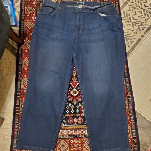 CATHERINES RIGHT FIT CURVY 20W. WIDE KEG STRAIGHT LEG. PARTLY ELASTIC WAIST - Picture 1 of 6